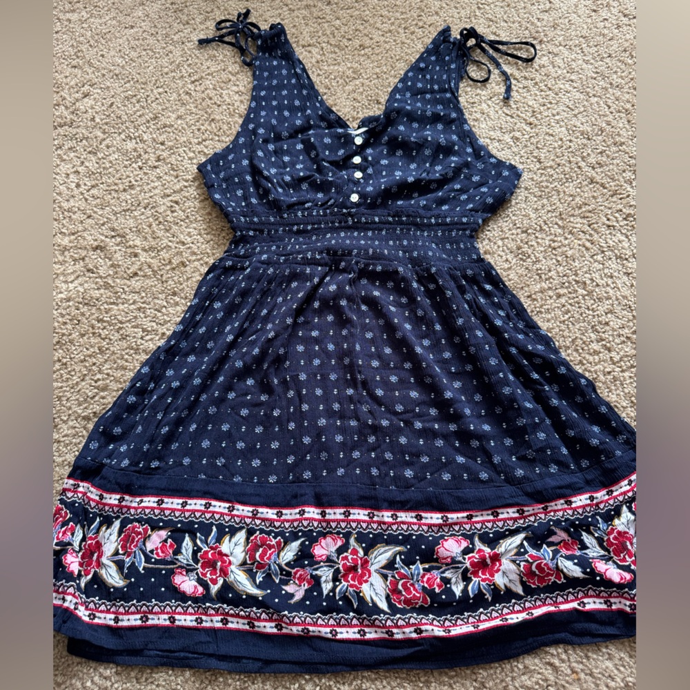 Aeropostale Boho Floral Navy Sundress